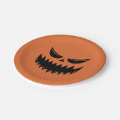 Orange Halloween Pumpkin Kürbislaterne Pappteller (Schrägansicht)