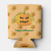 Orange Halloween Pumpkin Nahtloses Muster Dosenkühler (Rückseite)