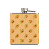 Orange Halloween Pumpkin Nahtloses Muster Flachmann (Rückseite)