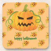 Orange Halloween Pumpkin Nahtloses Muster Getränkeuntersetzer (Vorderseite)