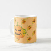 Orange Halloween Pumpkin Nahtloses Muster Kaffeetasse (Vorderseite Links)
