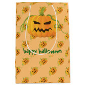 Orange Halloween Pumpkin Nahtloses Muster Mittlere Geschenktüte (Vorderseite)