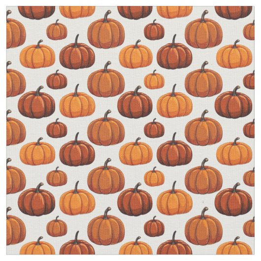 Orange Halloween Pumpkins - Feierliches Herbstmust Stoff (Nahaufnahme)