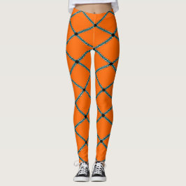 Orange Halloween Raute Leggings