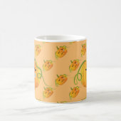 Orange Halloween Sad Pumpkin Seamless Pattern Kaffeetasse (Mittel)
