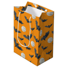 ORANGE HALLOWEEN SCHWARZBATS & VOLLMOONEN MITTLERE GESCHENKTÜTE