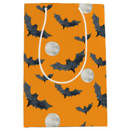 ORANGE HALLOWEEN SCHWARZBATS & VOLLMOONEN MITTLERE GESCHENKTÜTE