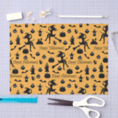 Orange Halloween-Silhouetten Seidenpapier (Handwerk)