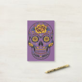 Orange Halloween Skull Post-it Klebezettel (Auf Schreibtisch)