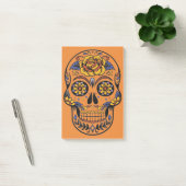 Orange Halloween Skull Post-it Klebezettel (Büro)