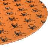 Orange Halloween Skull Schneidebrett (Ecke)