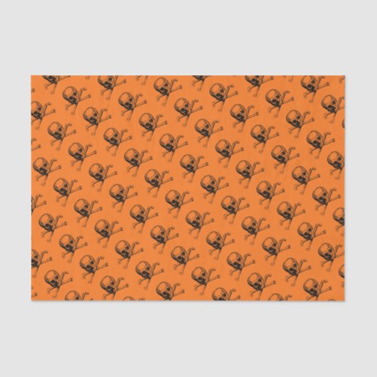 Orange Halloween Skull Seidenpapier (Vorderseite)