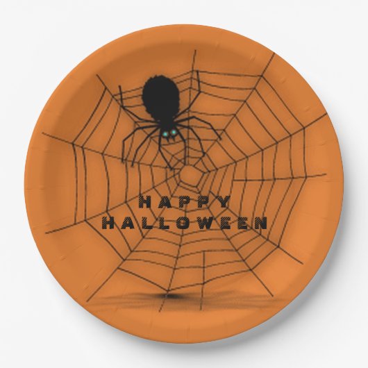 Orange Halloween Spider Web Paper Teller (Vorderseite)