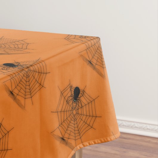 Orange Halloween Spider Web Tablecloth Tischdecke (Beispiel)