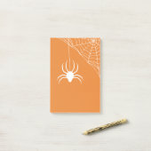 Orange Halloween Spiderweb Post-it Klebezettel (Auf Schreibtisch)