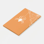 Orange Halloween Spiderweb Post-it Klebezettel (angewinkelt)