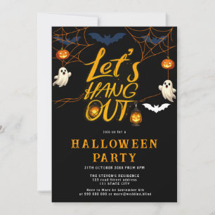 Orange Halloween-Spinnen-Treffen-Script-Party Einladung