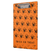 Orange Halloween Trick oder Treat Klemmbrett (Links)