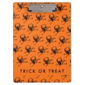 Orange Halloween Trick oder Treat Klemmbrett (Vorderseite)