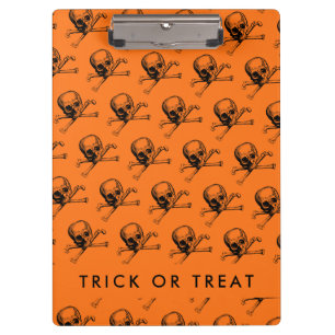 Orange Halloween Trick oder Treat Klemmbrett