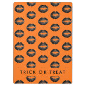 Orange Halloween Trick oder Treat Klemmbrett (Rückseite)