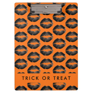 Orange Halloween Trick oder Treat Klemmbrett