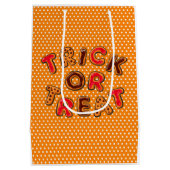 Orange Halloween Trick or Tree Mittlere Geschenktüte (Rückseite)