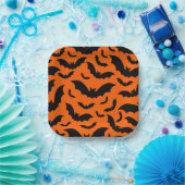 orange Halloween Vampir Fledermäuse gothic Pappteller (Party)