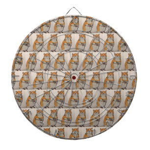Orange Hamster gemustertes Dartboard Dartscheibe