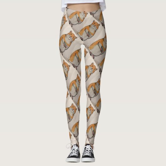 Orange Hamster Leggings (Vorderseite)