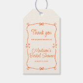 Orange Hand Drawing Frame Brautparty Vielen Dank Geschenkanhänger (Vorderseite)