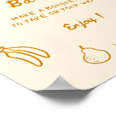 Orange Hand Drawn Blume Bar Poster (Ecke)