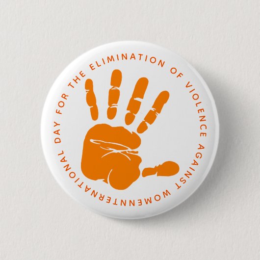 Orange Hand Ende der Gewalt Button (Vorderseite)