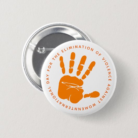 Orange Hand Ende der Gewalt Button (Vorne & Hinten)