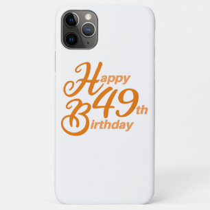 Orange Happy 49. Geburtstag Kursivschrift Case-Mate iPhone Hülle