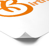 Orange Happy 49. Geburtstag Kursivschrift Poster (Ecke)