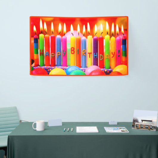 Orange Happy Birthday Banner (Messeveranstaltung)
