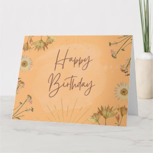 Orange Happy Birthday Folded Grußkarte Karte