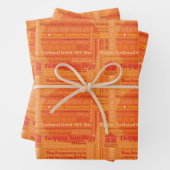 Orange Happy Days Wrapping Paper Geschenkpapier Set (Beispiel)