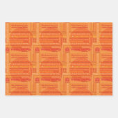 Orange Happy Days Wrapping Paper Geschenkpapier Set (Vorderseite)