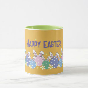 Orange Happy Easter Tasse - Bunny Ear Eggs