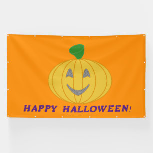 Orange Happy Halloween Banner