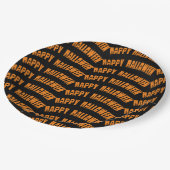 Orange Happy Halloween Pattern Napkins Pappteller (Schrägansicht)