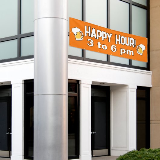 Orange Happy Hour Banner (Äußeres Gebäude)