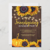 Orange Harvest Barn Wood Friendsgiving Dinner Einladung (Vorderseite)