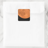 Orange Harvest Moon Halloween Fotografie Quadratischer Aufkleber (Tasche)