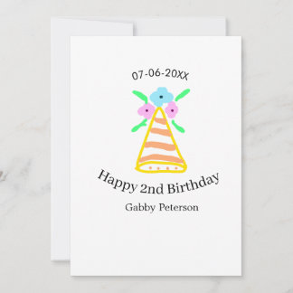 Orange hat 2. Geburtstagskinder retrurieren blumen Einladung