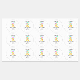 Orange hat 2. Geburtstagskinder retrurieren blumen Etiketten