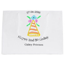 Orange hat 2. Geburtstagskinder retrurieren blumen Große Geschenktüte