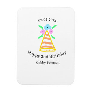 Orange hat 2. Geburtstagskinder retrurieren blumen Magnet